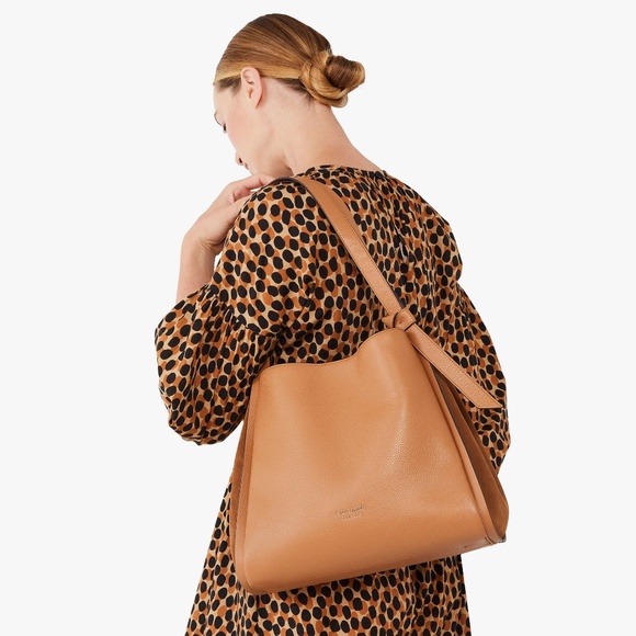 Kate Spade Knott Pebbled Leather & Suede Large Shoulder Bag - Bungalow - Picture 4 of 10